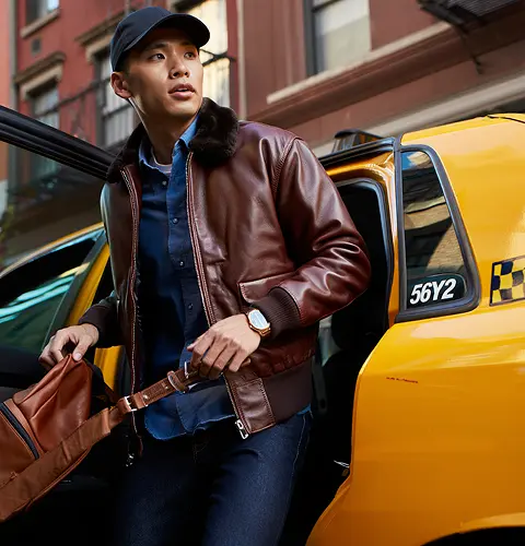 Person getting out of Taxi Visual